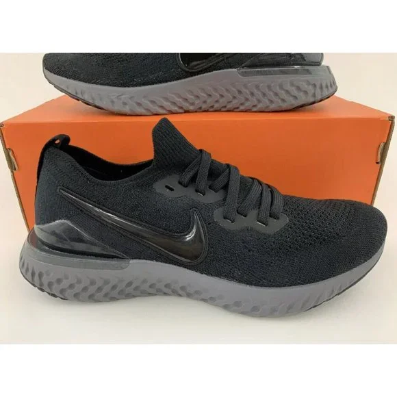 Nike Epic React Flyknit 2 Black Anthracite Men's Running Shoes Gray - Picture 4 of 11